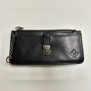 Patricia Nash Black Leather Zippered Wallet
